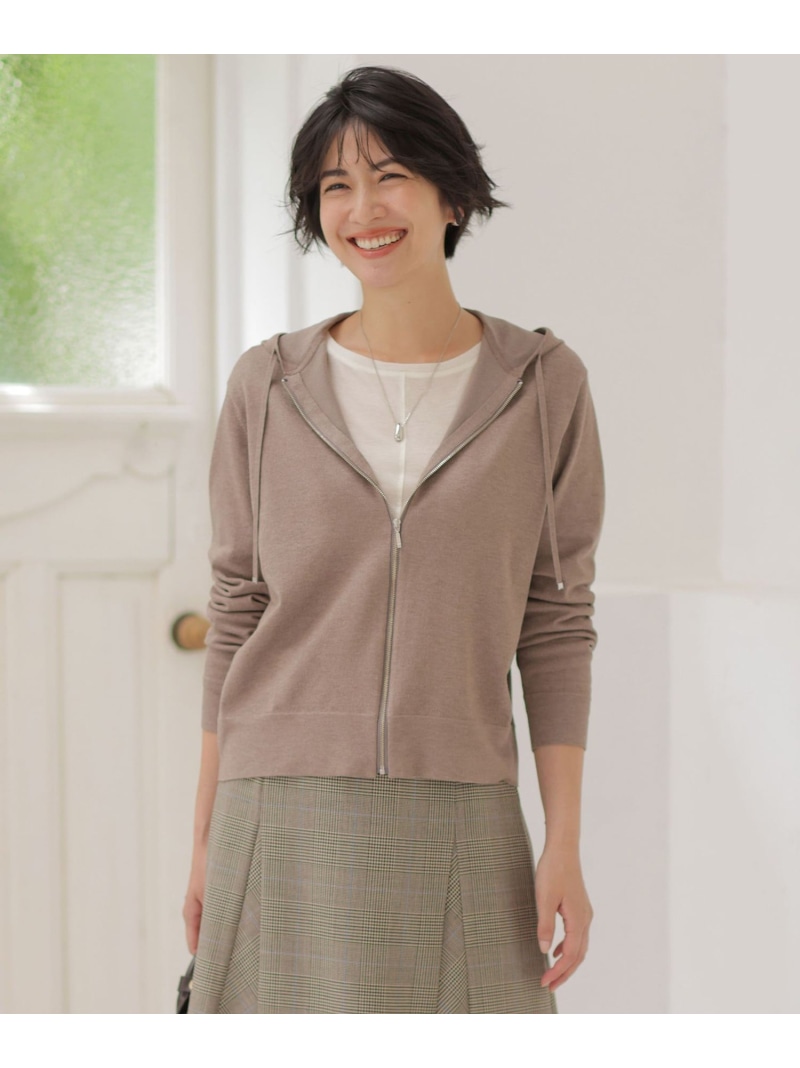 【SALE／40%OFF】Vis/Peスパーク ニット パーカー J.PRESS LADIES L ジェイプレス トップス パーカー・フーディー ブラウン グレー【RBA_E】【送料無料】[ Fashion]