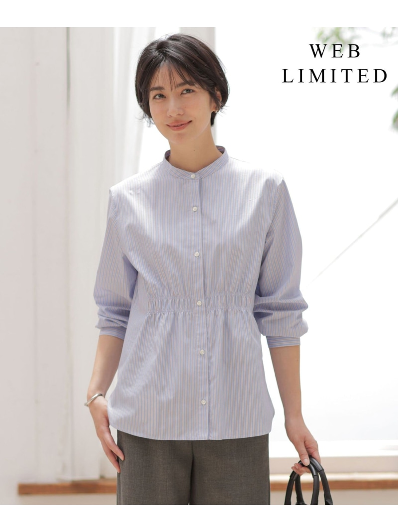 【SALE／40%OFF】【WEB限定】ストライプ シャーリング ブラウス J.PRESS ジェイプレス トップス シャツ・ブラウス【RBA_E】【送料無料】[ Fashion]