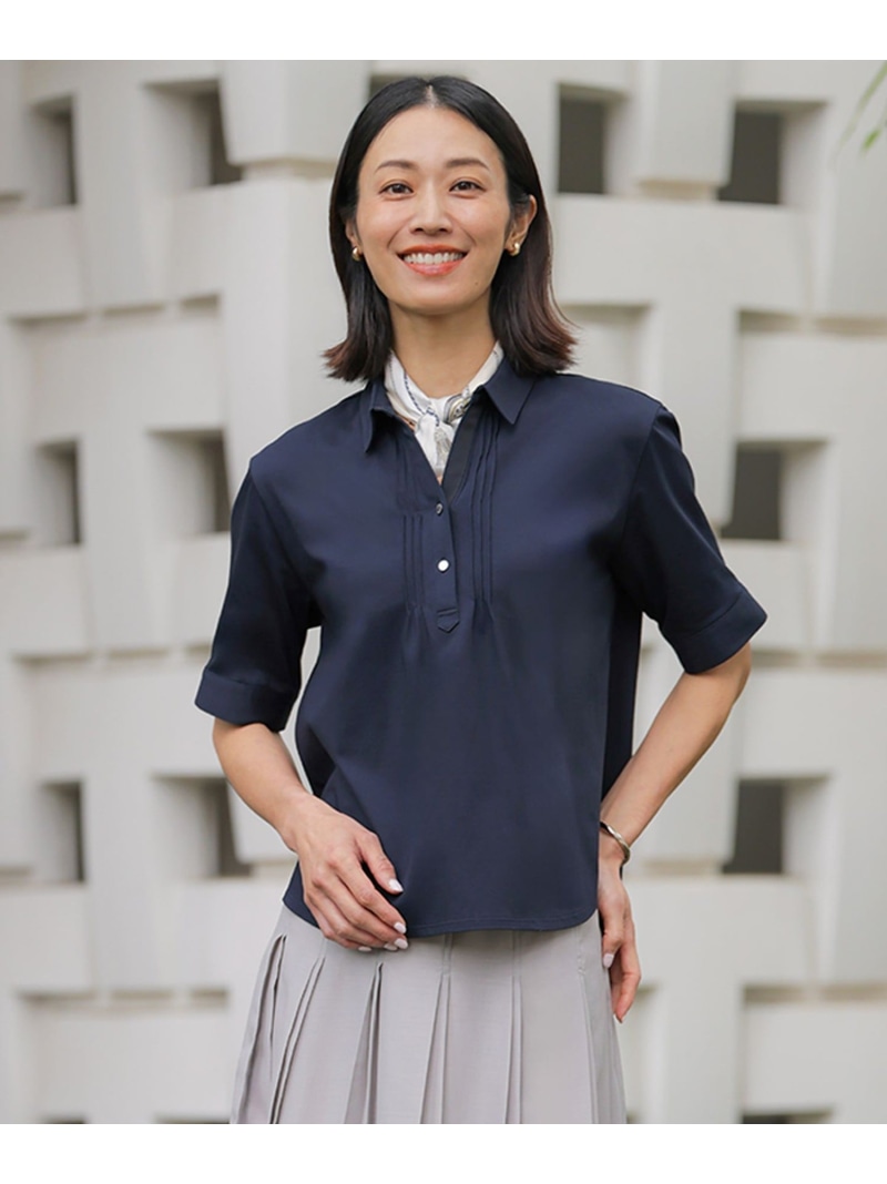 【SALE／20%OFF】ドライコットン ポロ カットソー J.PRESS ジェイプレス トップス カットソー・Tシャツ ネイビー ホワイト ブラウン【RBA_E】【送料無料】[ Fashion]｜J.PRESS