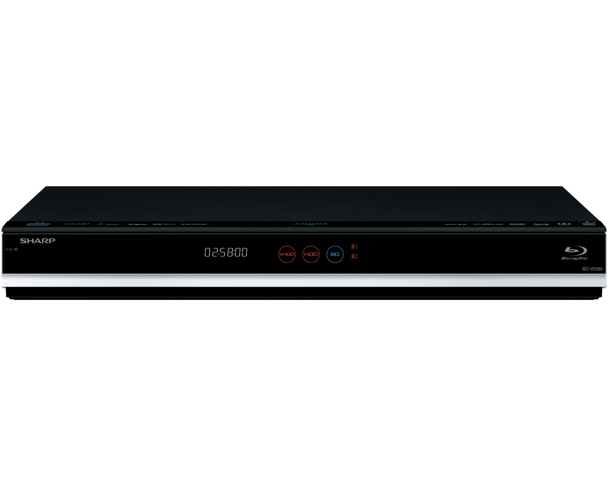 【中古】読みやすい ブルーレイレコーダー 500GB 2ラジオ受信機 W録画 AQUOS BD-W580