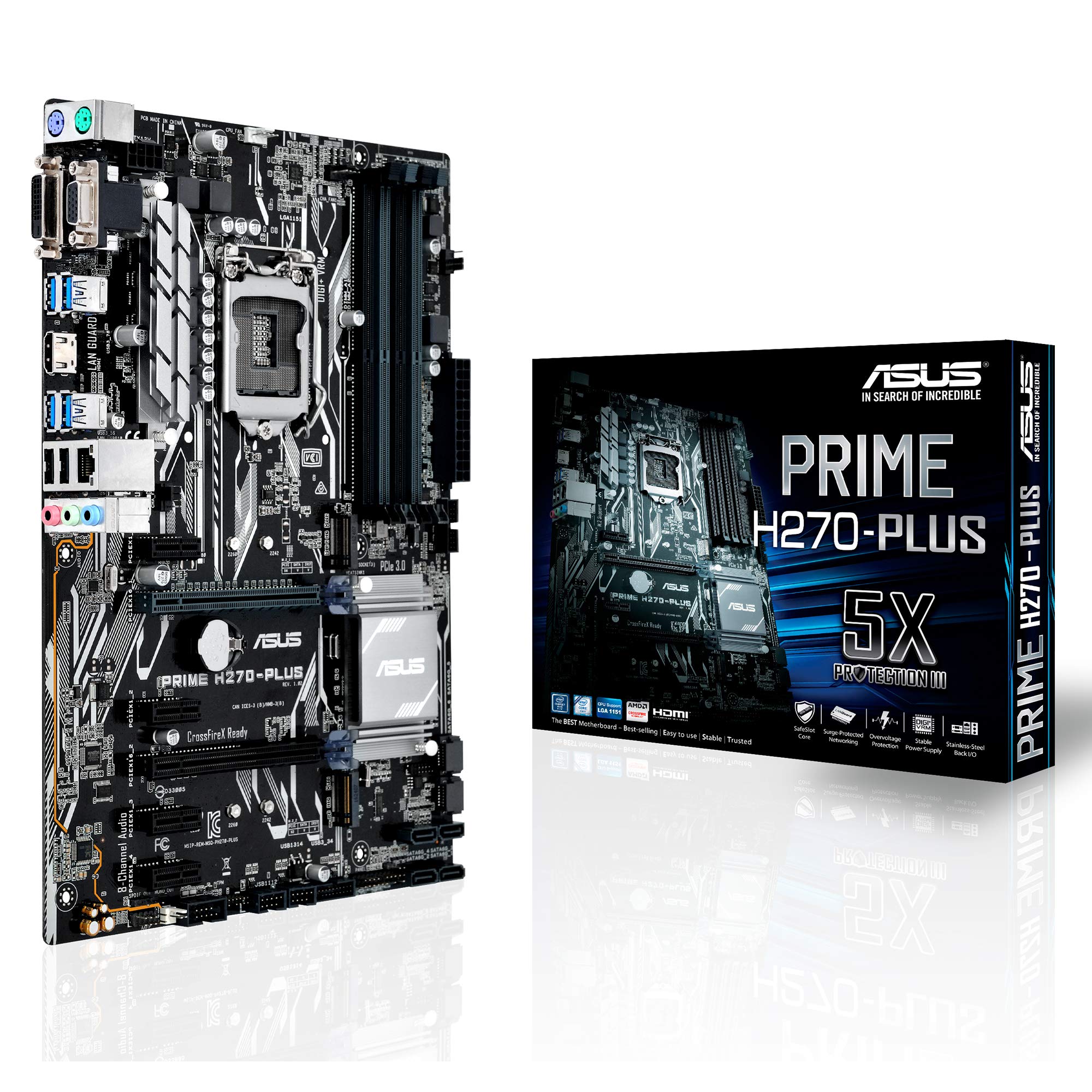 【中古品】 ASUS PRIME H270-Plus母ちゃんゲーム盤 - 黒いこと（ソケット1151 / DDR4 / S-ATA 600 / ATX）