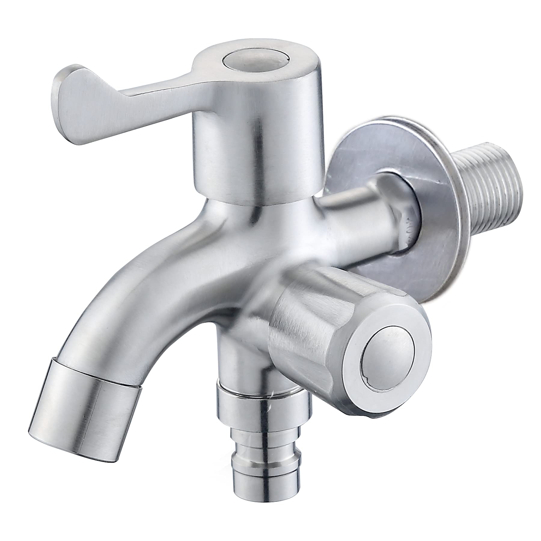 楽天市場】二股蛇口 ステンレス製 双口 洗濯機用水栓 シングルレバー