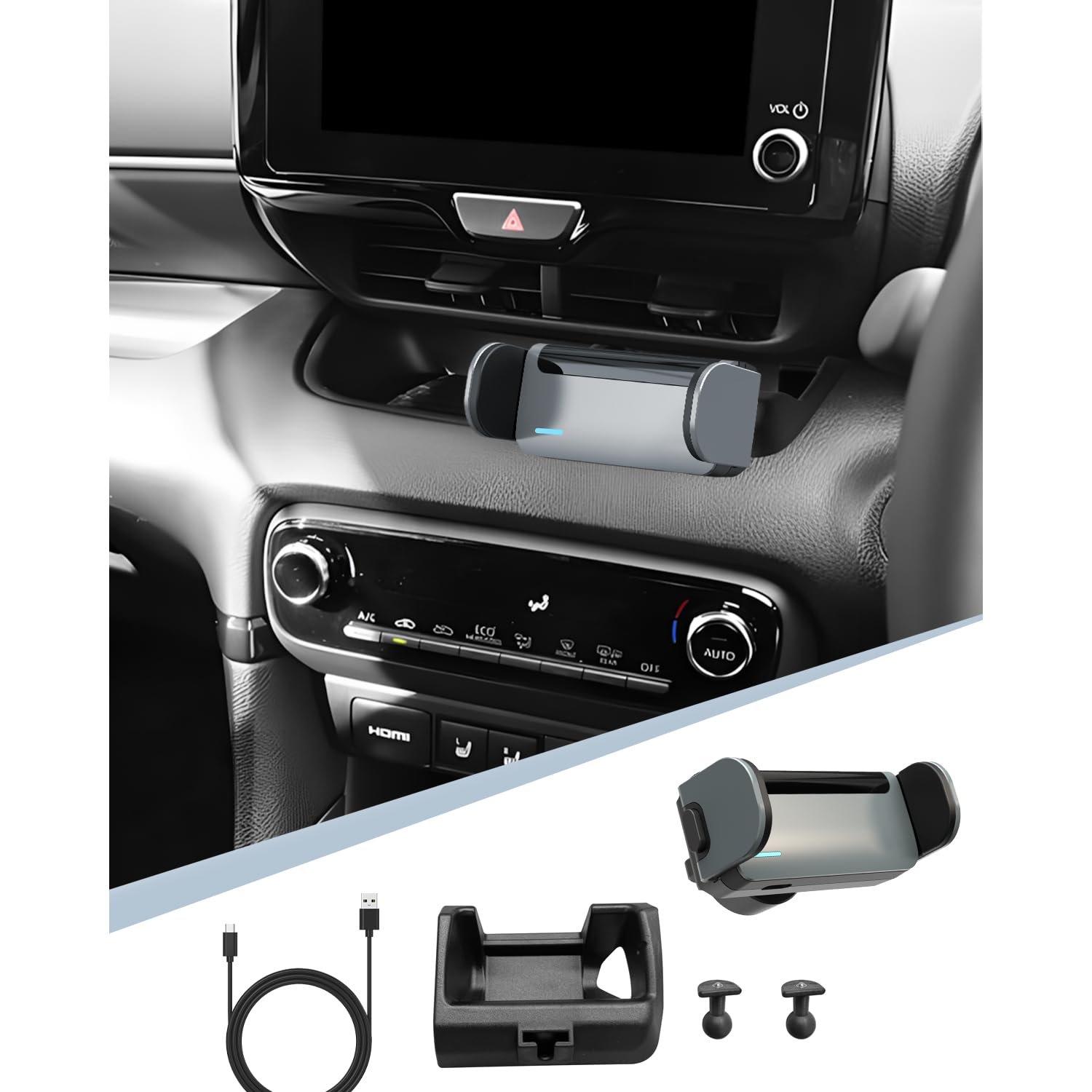 ヤリスクロス 10系15系 専用 スマホホルダー 電動型 新型 ヤリスクロス マホスタンド ヤリスクロス アクセサリー ヤリスクロス内装パーツ 自動開閉 360度回転 片手操作 安定 騒音なし スマートロック