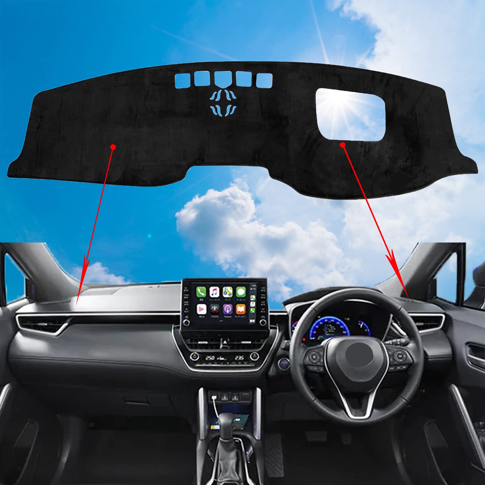 Sunland ダッシュボードマット マツダ CX-5 CX-8 HUD マツダ CX-5 KF系 CX-8 KG系 HUD専用 Sunland ダッシュボード
