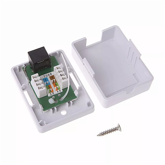 Cat5eRJ45壁カプラジャックアダプタ8P8CHM-HB01モデルutpシールドなしシングルポートデスクトップマウントボックス
