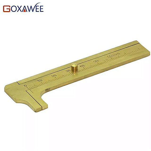 Gogxawee-ミニスライド式 金属定規 真ちゅう製 スライディングゲージ 測定 ツール 0-60mm 0-80mm 【セール