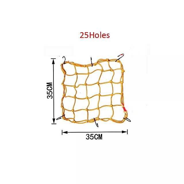 オートバイ の 荷物 用 ネット ヘルメット コード ラゲッジストレージ バッグ 編組 35x35cm 25穴 最大85％オフ！