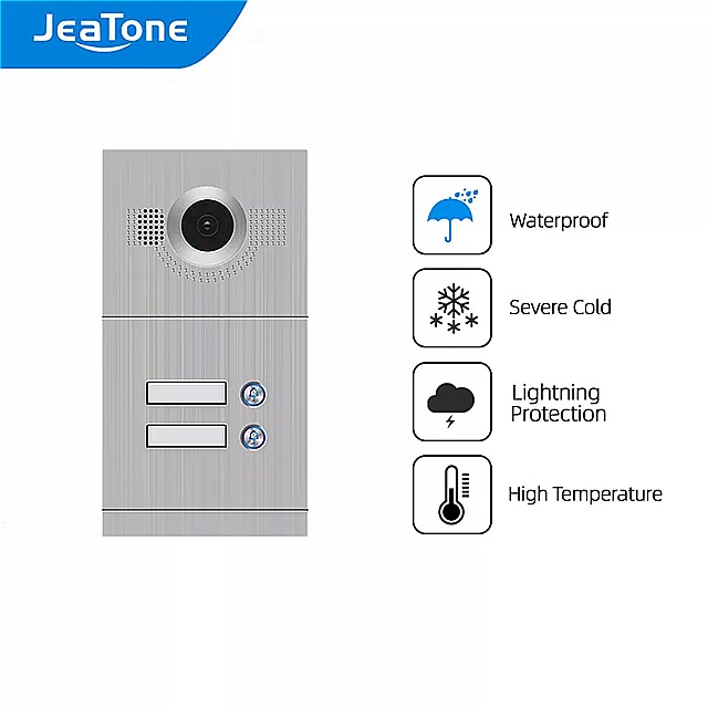 Jeatone 1.0MP ipコールパネルのための1 2 3 4床単一のアパートの高解像度デイ ナイトビジョン、IP65 防水 ドアベル