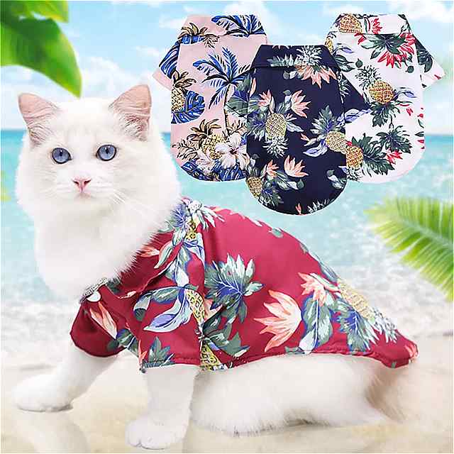 超目玉 通気性のある 夏 の猫のT シャツ 小さな 犬 のための 花 の服 チワワの サイズ tomatocreation.co.jp