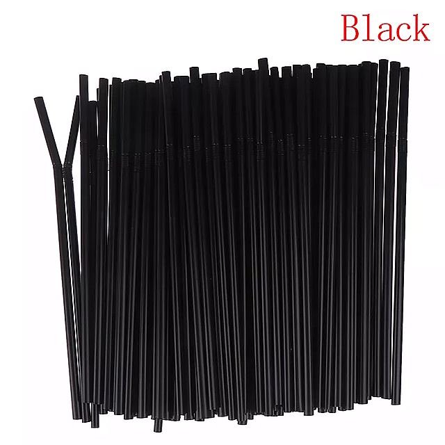 プラスチック 製の ストロー , 100個 , 直径 210mm , 黒 と 白 , 結婚式 , パーティー 用品 , キッチン アクセサリー
