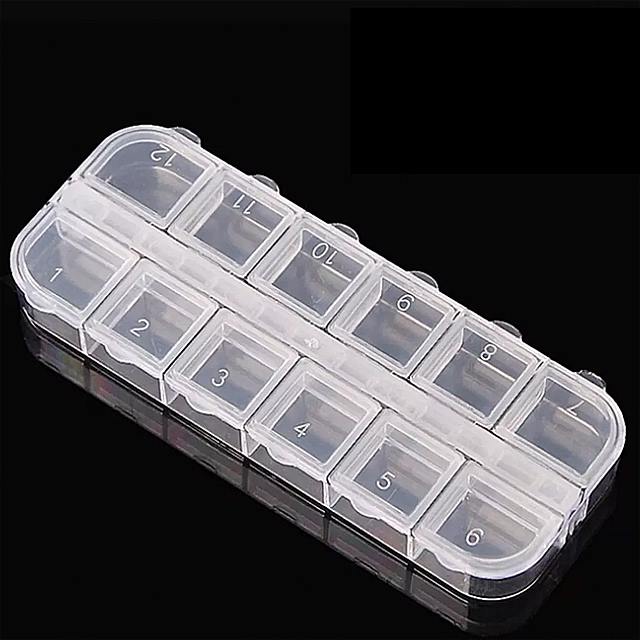 新 12 プラスチック オーガナイザー ボックス コンパートメント空の 収納 ケース の dired 花 ネイル アート製品 イヤリング ジュエリー  容器 【代引可】
