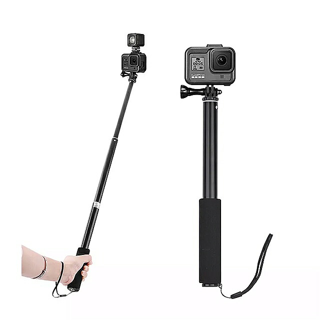 拡張 可能 な ポール Selfie スティック GoPro Hero 8 ハンド ヘルド 一脚 マウント アダプタ フレーム