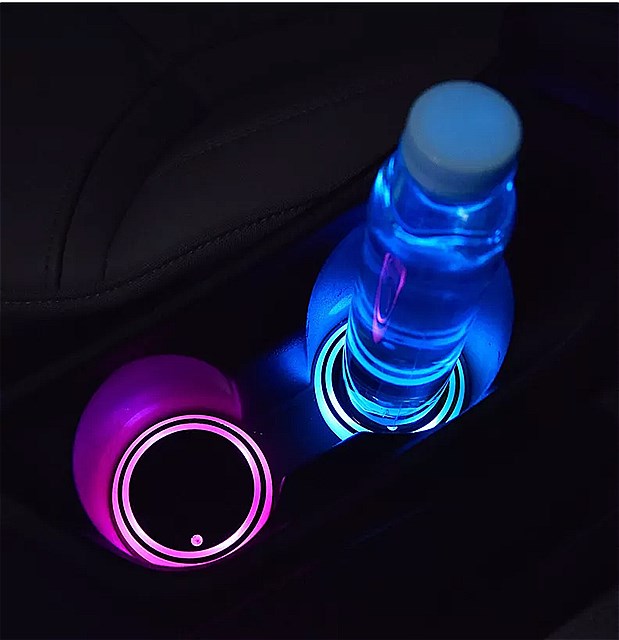 市場 7色 充電車の ホルダー led usb 雰囲気 カップ ライト