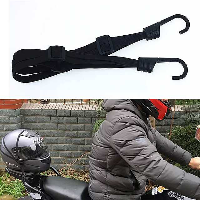 60 センチメートル オートバイ ヘルメット ストラップ オートバイ アクセサリ フック 荷物 リトラクタブル弾性 ロープ 固定モトヘルメット 荷物 ネット