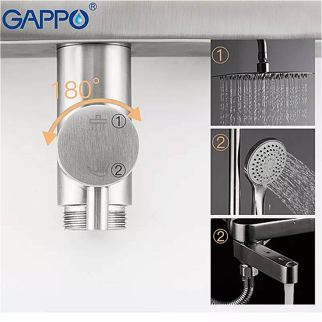 Gappo シャワー セット 浴室 降雨 の 蛇口 シングル ハンド ル ミキサー タップ スプレー で 壁 バース 【SALE／62%OFF】