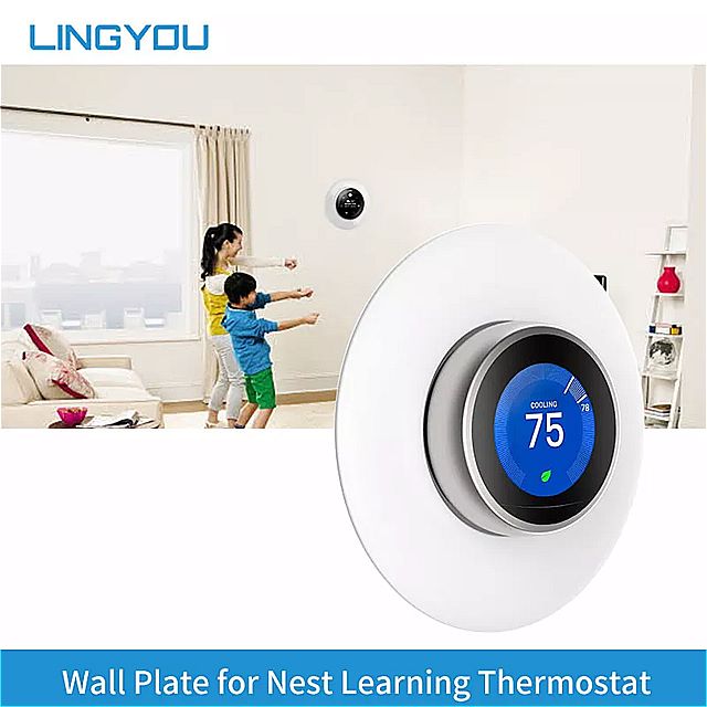NestLearningサーモスタット3rd2nd1st世代およびNestThermostatE3Dステレオスコピックラウンドカバーブラケットマウント用ウォールプレート