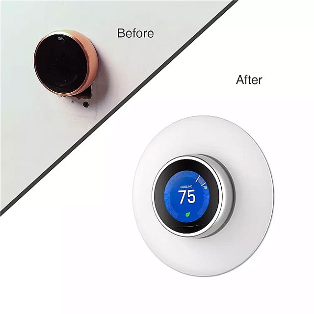 NestLearningサーモスタット3rd2nd1st世代およびNestThermostatE3Dステレオスコピックラウンドカバーブラケットマウント用ウォールプレート