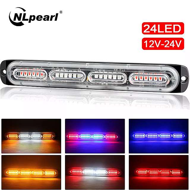 市場 Nlpearlスリム12v ストロボ 24 車 ライト モト 警察 トラック サイドマー 24v Led