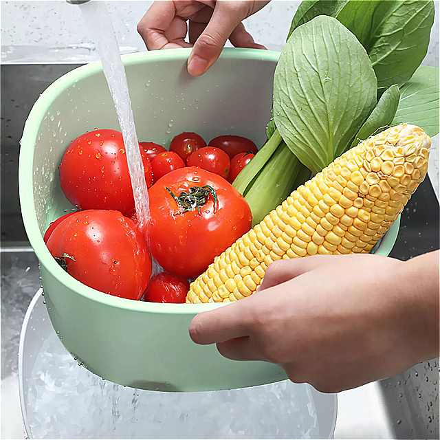 市場 多機能 ザル果物と野菜の洗浄 ル付きの排水 キッチン ハンド