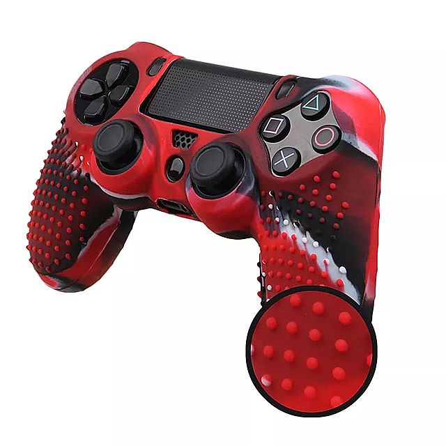 市場 1個迷彩 ケーススキン カバーPS4のための シリコーン グリップ ゴム