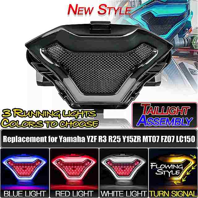 YUANYE ヤマハ YZF R3 R25 Y15ZR MT07 FZ07 LC150 MT-07オートバイLEDテールライトリアブレーキターンシグナ