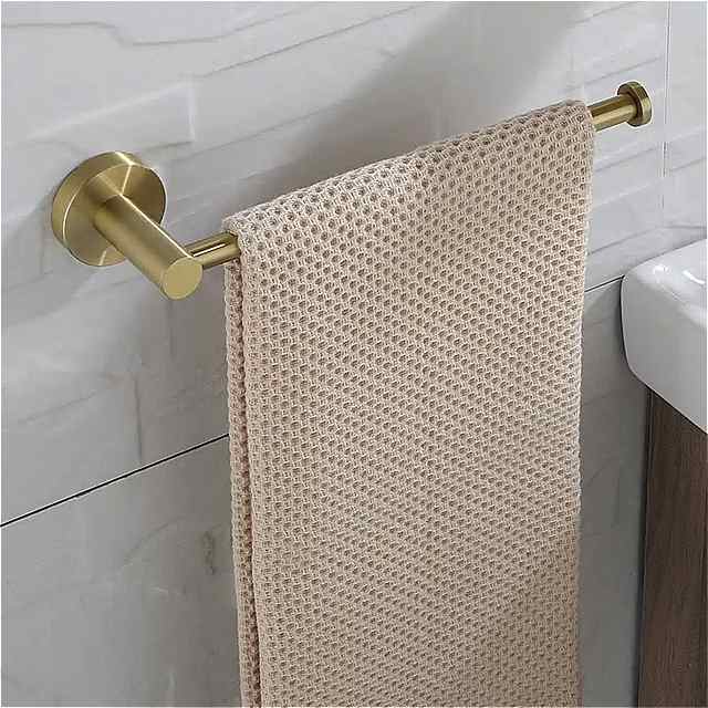 ゴールドタオルリング浴室ハードウェアトイレットペーパーホルダータオルホルダーウォールマウントゴールド浴室付属品ローブフック