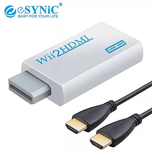 Esynic wii用hdmi対応 コンバータ hdmi互換WII2HDMI 720p 1080p ビデオ アダプタ hd hdtv  3.5ミリメートル オーディオ グランドセール