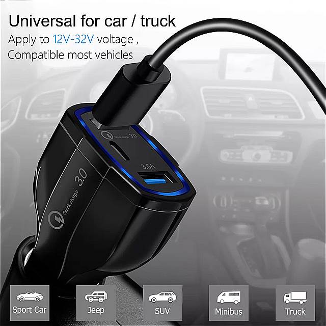 35ワット3USB車の充電器急速充電3.0QC3.0ユニバーサルタイプc高速充電12プロ11xsxr×8xiaomihuawei社サムスン