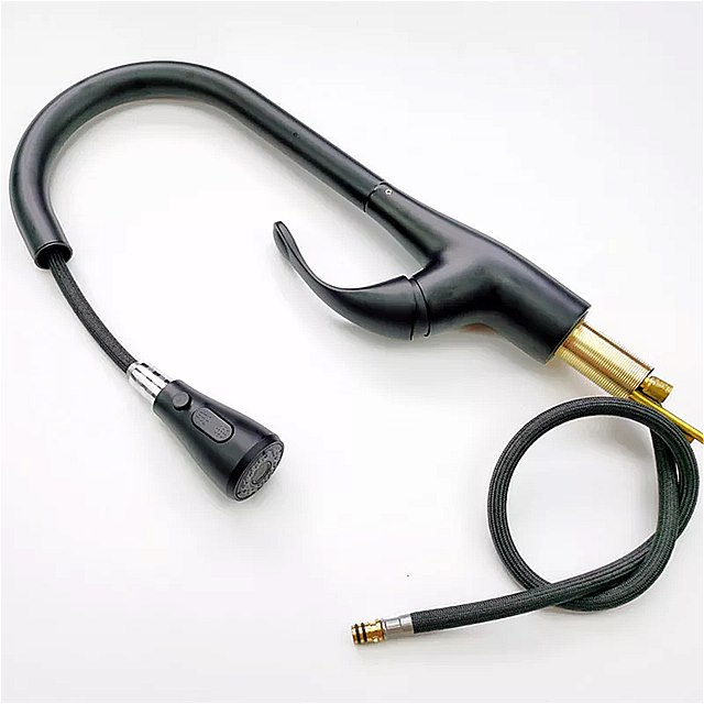 キッチンシンクの蛇口引き出し式スプレータッチコントロール付きマットブラックブロンズ