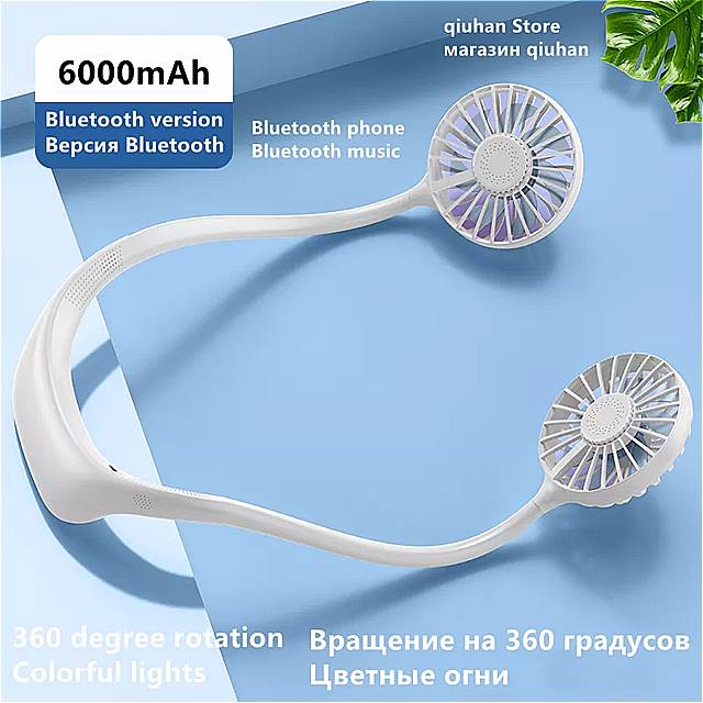 Xiaomi-ポータブルネックファンコンパクトスポーツBluetoothオーディオusbサイレントエアコンアクセサリー