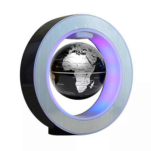 磁気浮上 地球儀 世界地図 360度自動回転型 電磁誘導 空中浮遊 台座LED