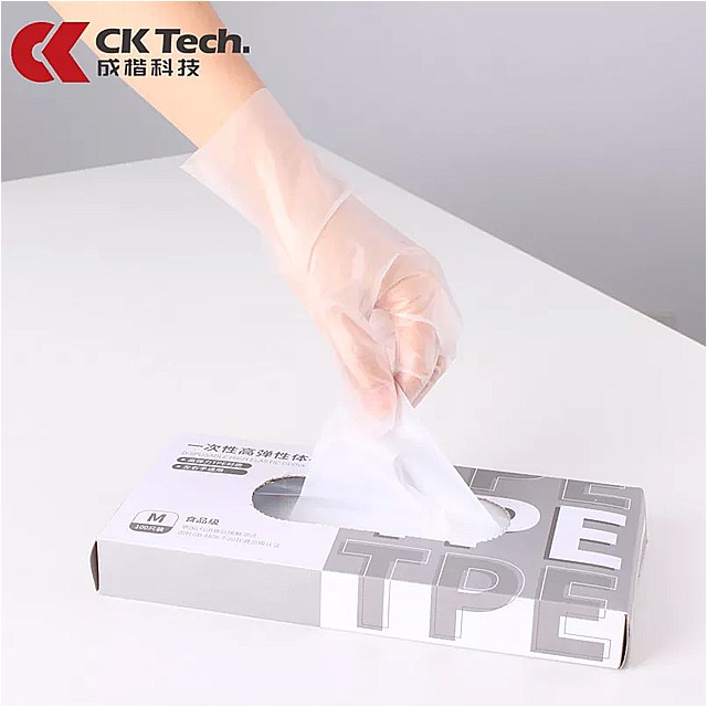CKTech.disposable耐性耐性tpe手袋レストランバーベキュー透明エコフレンドリーな手袋キッチンガーデンアクセサリー