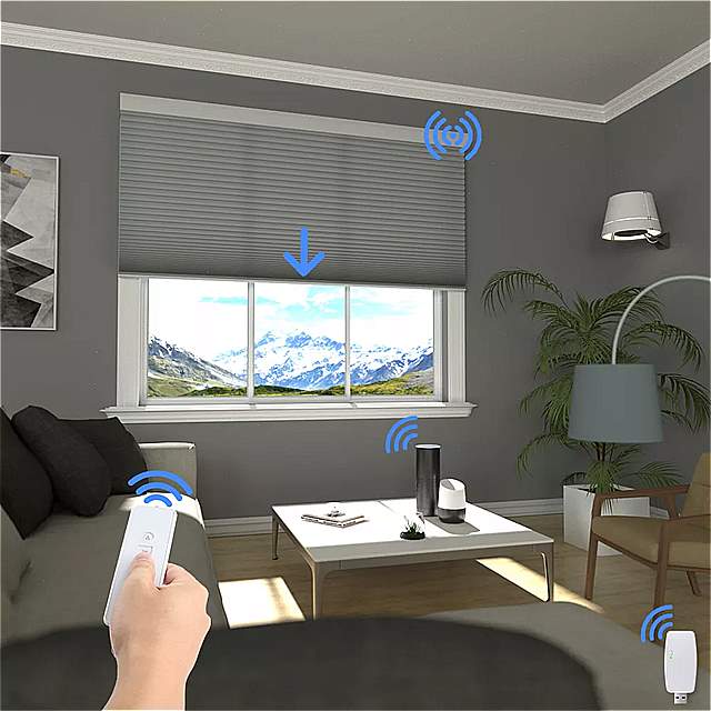Tuya-充電式シャッターWiFi強化バッテリー内蔵のブラインド音声センサーGoogle制御Zemismartブラインドモーター