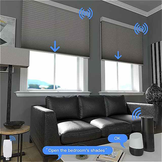 Tuya-充電式シャッターWiFi強化バッテリー内蔵のブラインド音声センサーGoogle制御Zemismartブラインドモーター