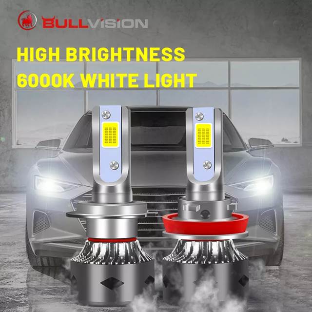 Bullvision H11 led ヘッドライト 20000LM canbus エラー フリー H1 H7 H4 HB3 HB4 9005 9006  H8 H9 90ワット6000 18k 車 電球 オート ヘッド ランプ 最大46%OFFクーポン