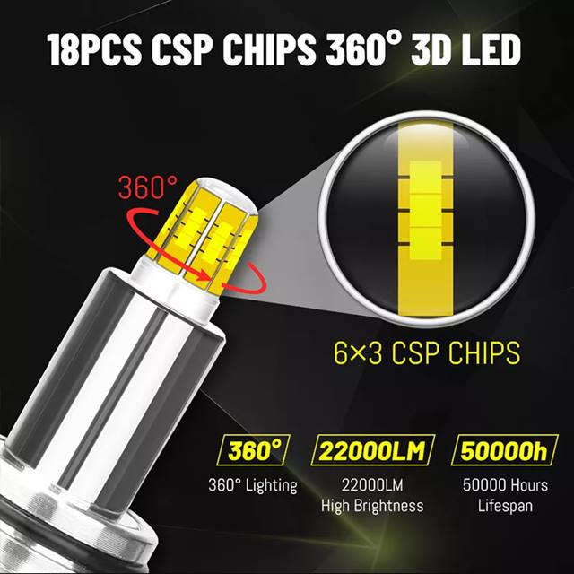 BullvisionD1SD2SD3SD4SD5SD8Shidヘッドランプ30000LMledH1H790059006HB3HB4H11360度cspチップ色温度6000k18k車キセノン