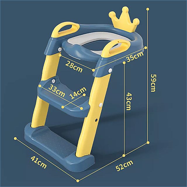 大人女性の 調節可能 な ベビー クラウン トイレ ステップ スツール はしご 付き トレーニング チェア 便座 幼児 用 小便器 背もたれ  1?10歳 turbonetce.com.br