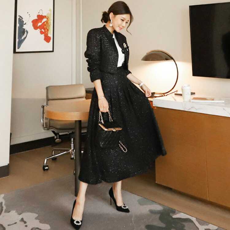 安心の定価販売 ツイードセットアップ ショート丈ジャケットとロングスカート上下セット フレアスカート ロング丈 きれいめ 華やか 大人セクシー S M L Xl 大きいサイズ 大人可愛い Jsファッション 1月 アウトレット送料無料 Masmorracine Com Br