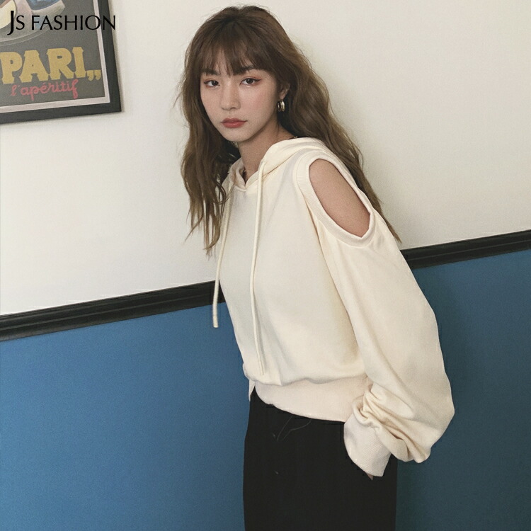 楽天市場 クリアランス ショート丈パーカー 全2色 オープンショルダー 長袖 ゆったりめ オーバーサイズ レディース 大人カジュアル シンプル 春トップス デイリーおしゃれ Sサイズ Mサイズ Lサイズ 大人可愛い Jsファッション 3月新作 ｊｓファッション
