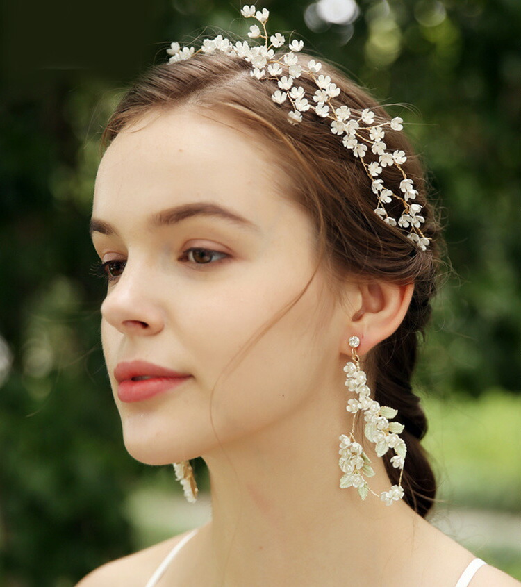 としたセレクトショップ ヘッドドレス ゴールド 髪飾り 結婚式 ウェディングアクセサリー