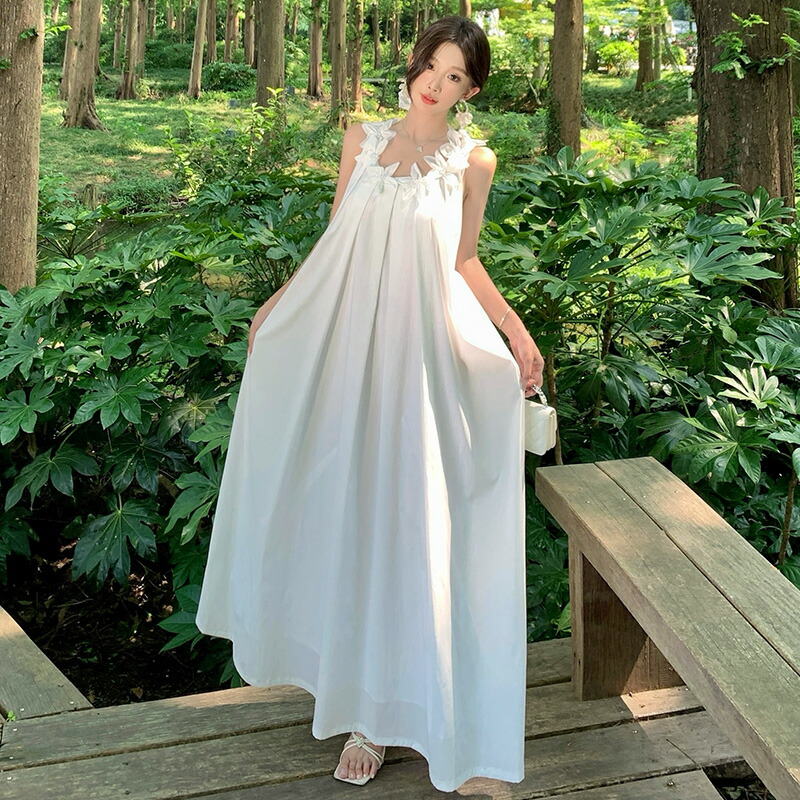 ホワイト キャミ ワンピース ホワイト ロング 結婚式 韓国 楽天市場】リゾートワンピース ロング 白 ホワイト Vネック A