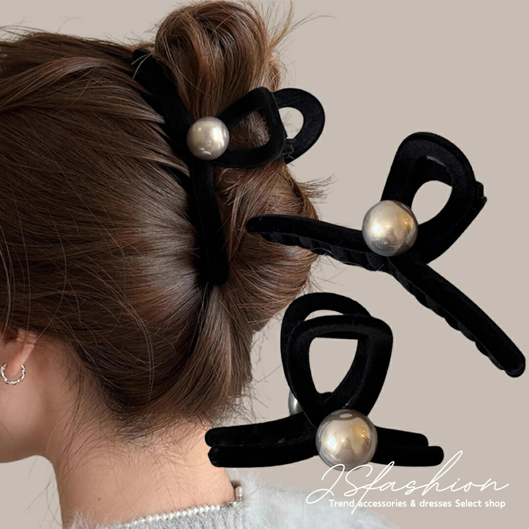 楽天市場】JS FASHION ヘアクリップ 全2種 バンスクリップ ベロア