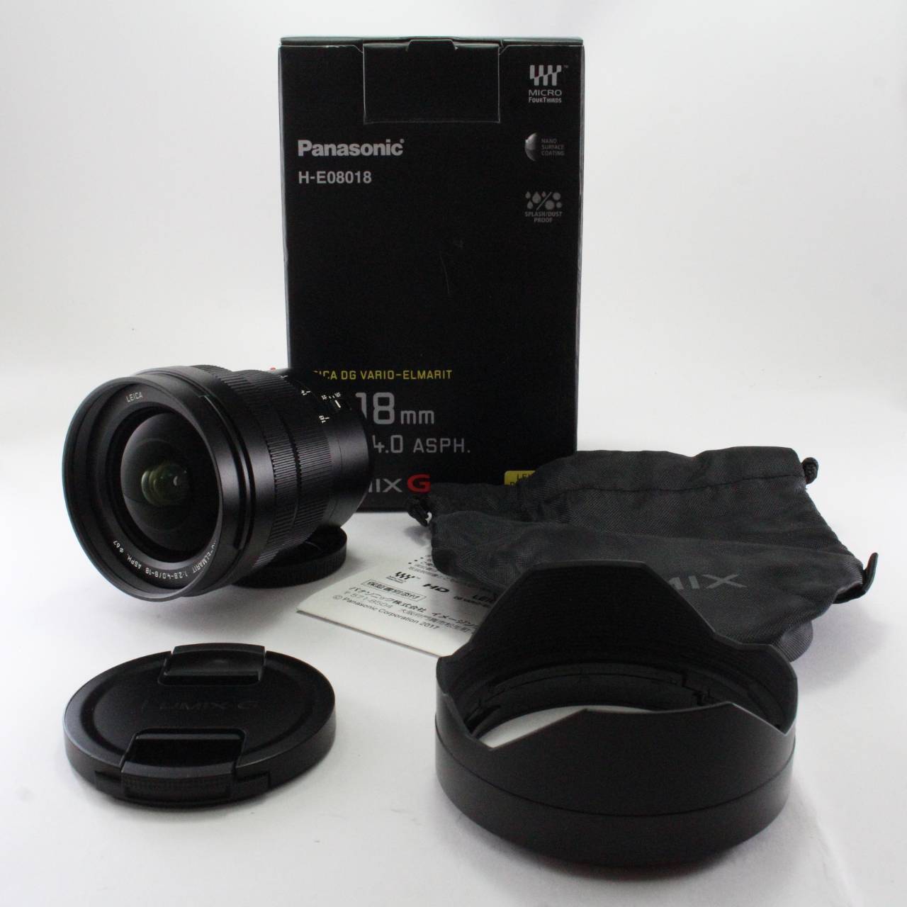 【中古】パナソニック(Panasonic) 超広角ズームレンズ マイクロフォーサーズ用 ライカ DG VARIO-ELMARIT 8-18mm F2.8-4.0 H-E08018