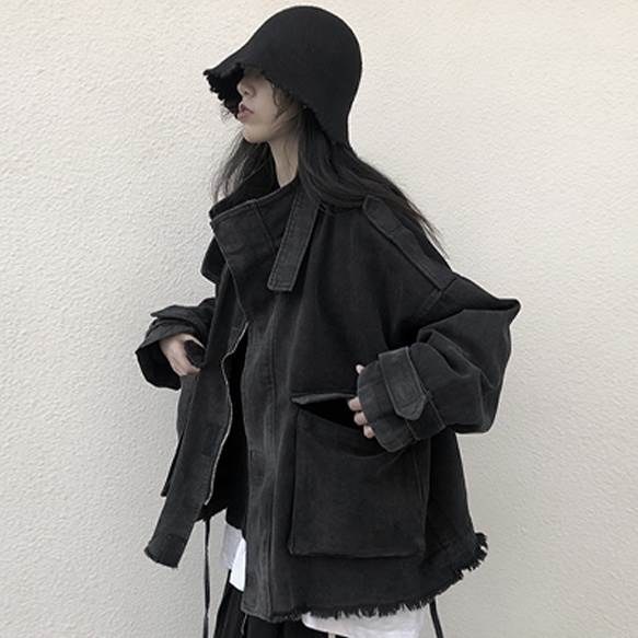 アウター ジーンズ 上衣 厚地の外套大きさ 冷やりとした 不都合 衣嚢 かっこいい メンズライク レディース ユニ一発やる 長袖  個人的特徴的 秋 冬 春 前食い違い  М L 分かりやすい 心地よい 気が大きい ゆったり 大きめ 体型押しかぶせる 着痩せ