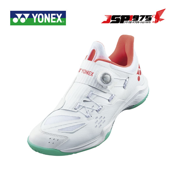 送料無料 ヨネックス YONEX パワークッション88ダイヤルワイド shb88d3w ユニセックス バドミントン ホワイト 011 ローカット 3E 22.0cm 部活 2024SS｜JSP1975　店 14,454円