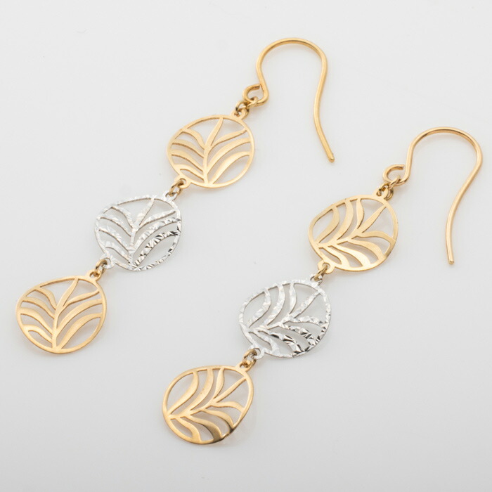 楽天市場】フリンジピアス フックピアス ゴールドピアス K18 18