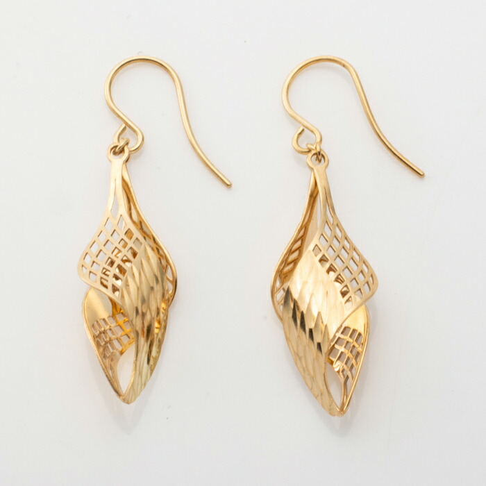 K18 WGホワイトゴールド レディース フック 透かし ピアス 18金 K18 WGホワイトゴールド レディース フック 透かし ピアス 18金 K18 WG