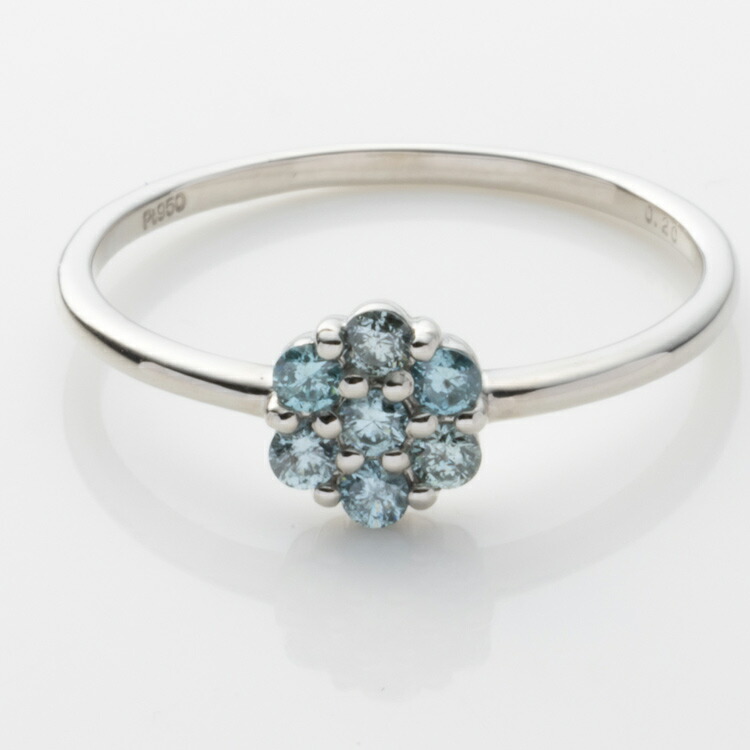 楽天市場】Pt900 アイスブルーダイヤモンド フラワーモチーフ リング