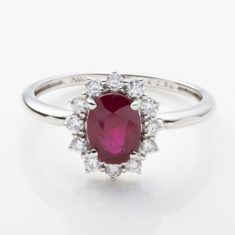 楽天市場】プラチナ 0.5ct ピジョンブラッド ルビー リング