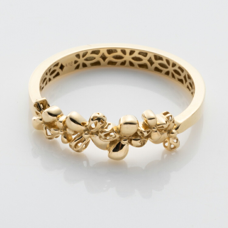 楽天市場】K18 YG フリーサイズ リング あこや真珠 3粒 4mm 6mm 8mm 18